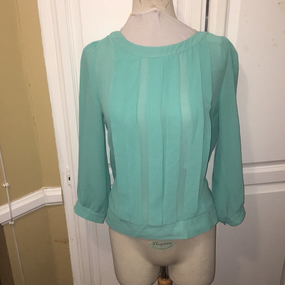 Mint blue blouse